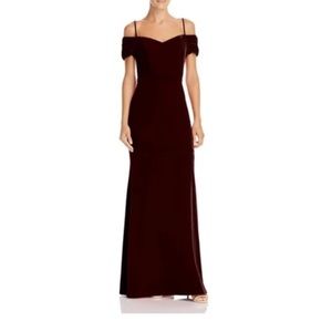 Laundry by Shelli Segal Velvet Off-Shoulder Gown